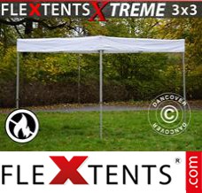 Alupavillon FleXtents® Xtreme Exhibition 3x3m, Weiß, flammfest
