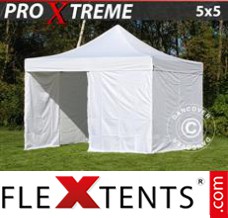 Alupavillon FleXtents Xtreme 5x5m Weiß, mit 4 wänden